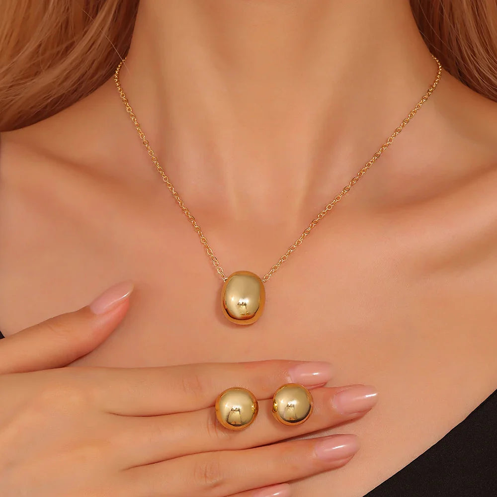 Heart Shaped Jewelry Set With Earrings Pendant Necklace for Women Exquisite Rhinestone Double Heart Design