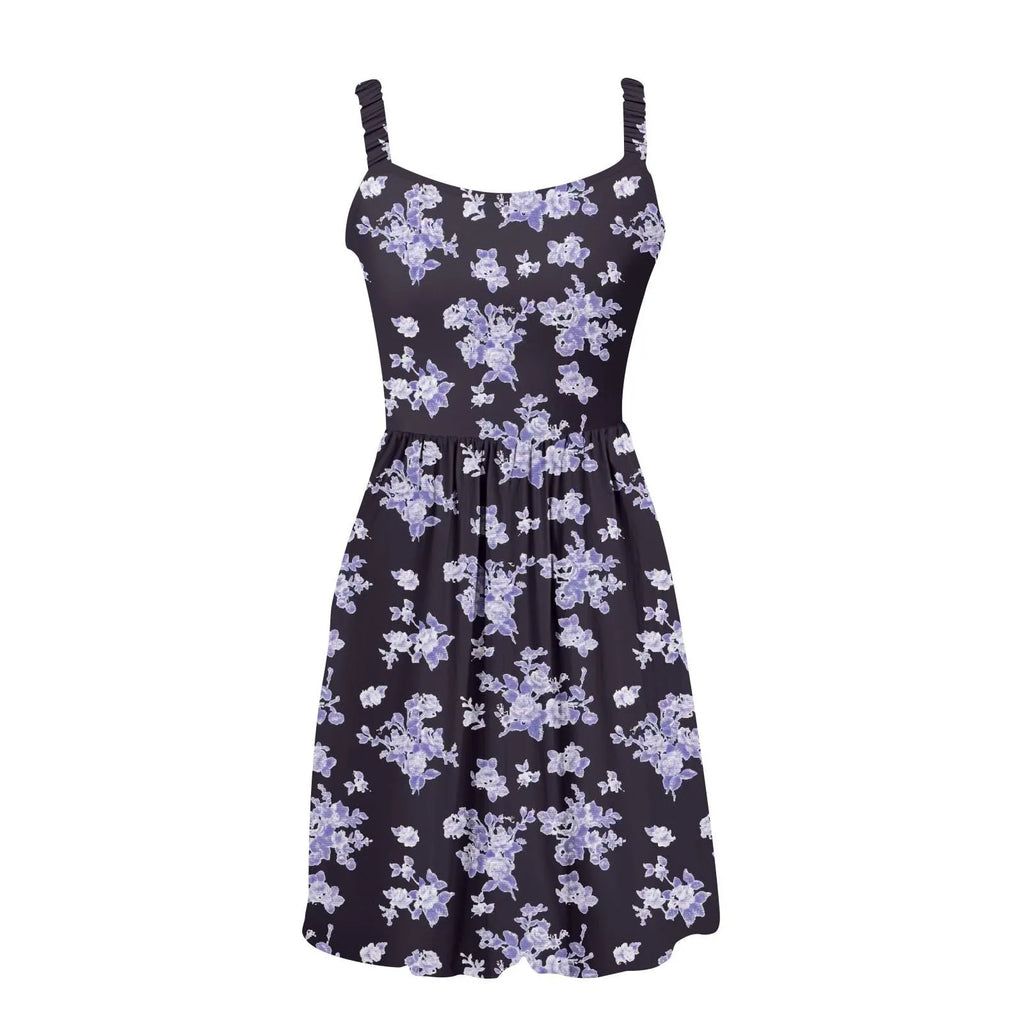 Sleeveless Summer Square Neck Dress With Pockets High Waisted