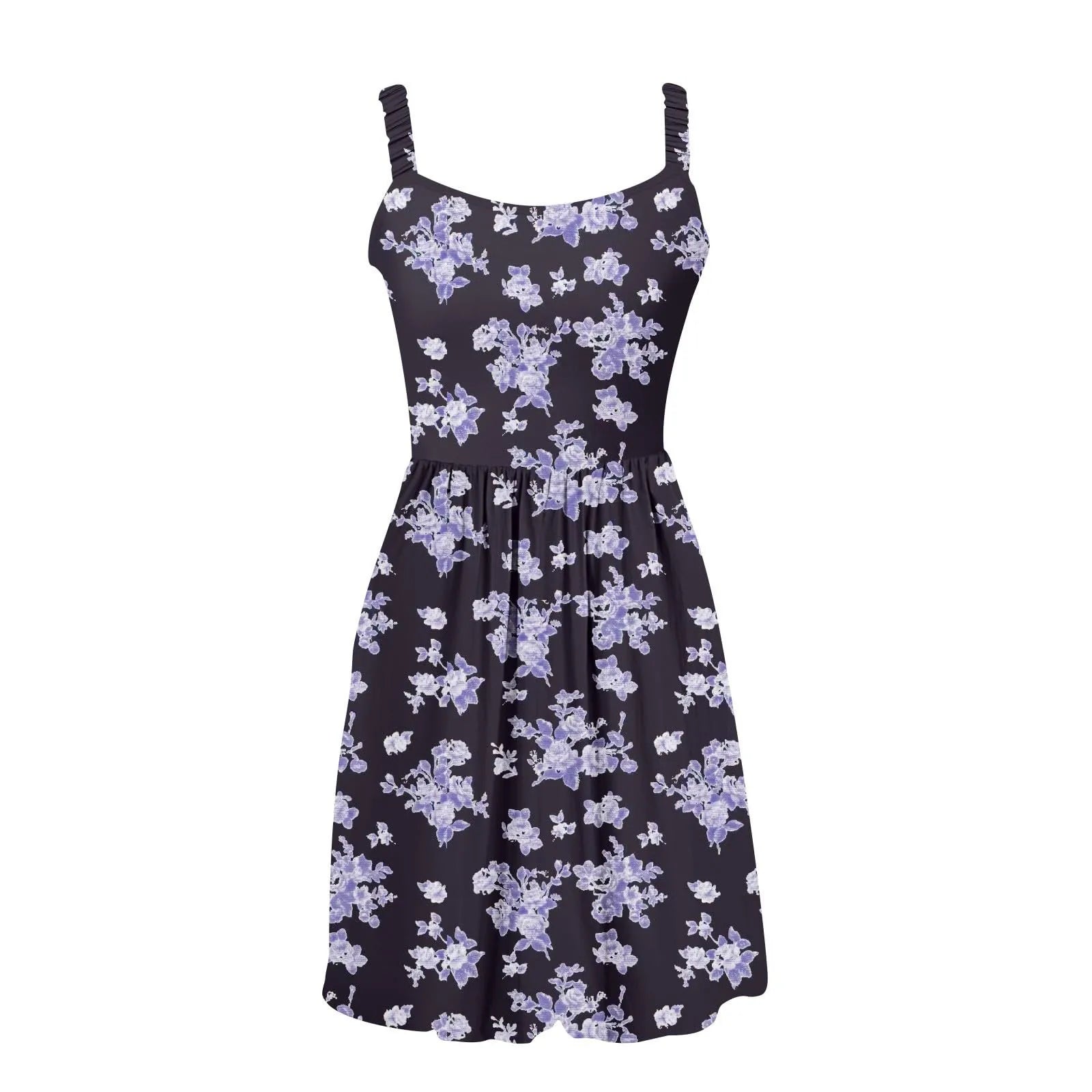 Sleeveless Summer Square Neck Dress With Pockets High Waisted