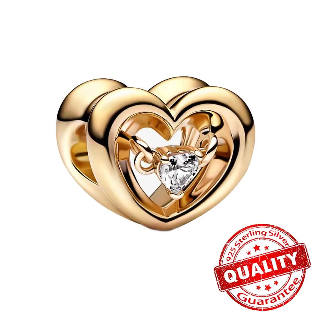 925 Sterling Silver Love Heart Envelope Rose Pendant with Crystal Ball for DIY Bracelet and Necklace Jewelry Gifts