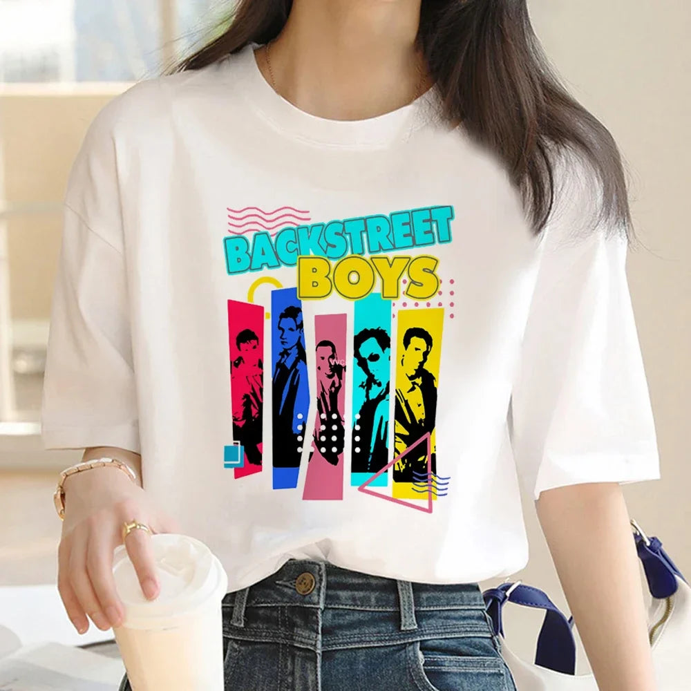 Backstreet Boys DNA Tour Summer Top T-Shirt for Women Funny Japanese Grunge Couple Shirt