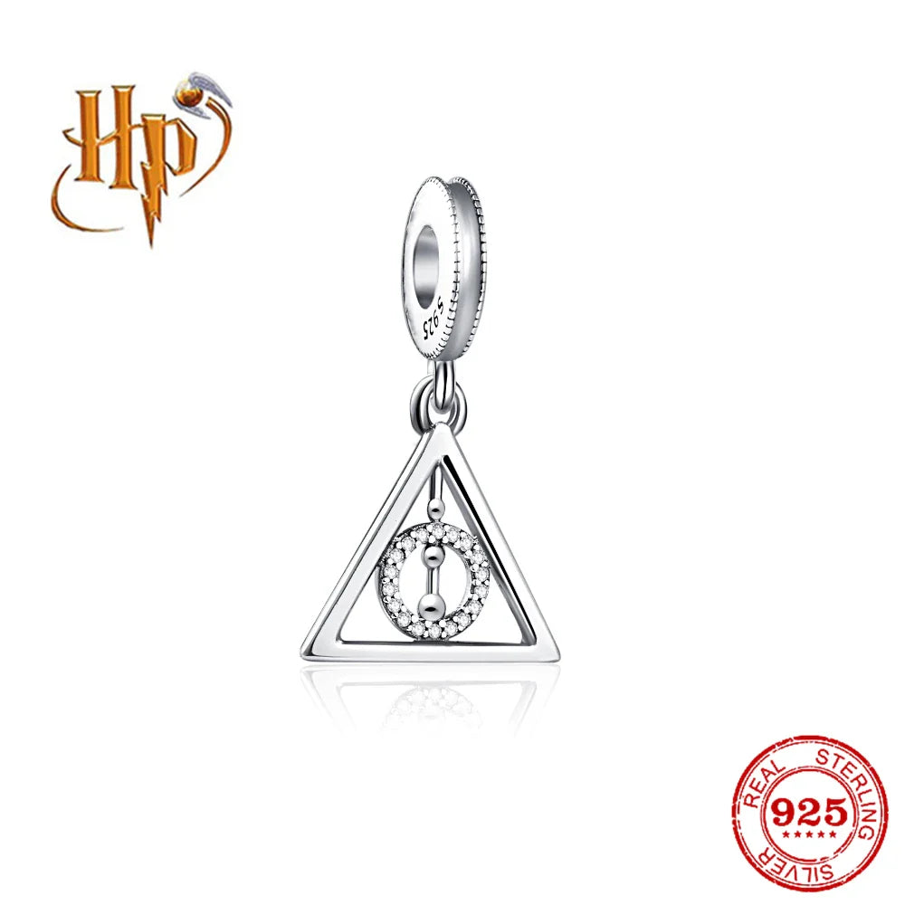 925 Sterling Silver Hat Flower Fairy Charm Bead for DIY Jewelry Bracelets and Pendants