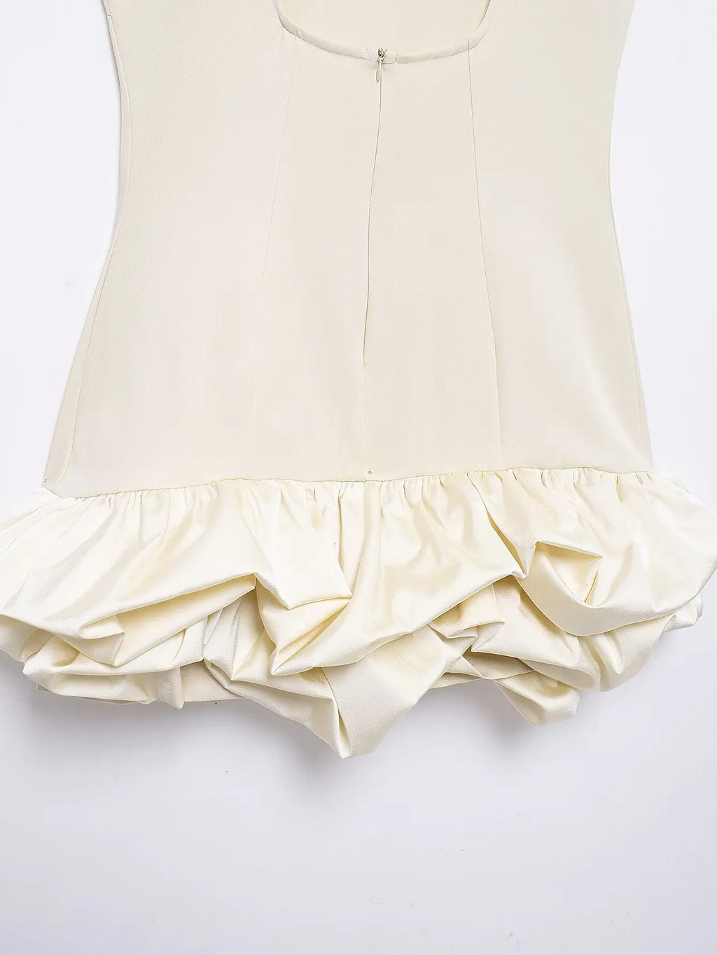 Backless Patchwork Mini Dress For Women Fluffy Hem Party