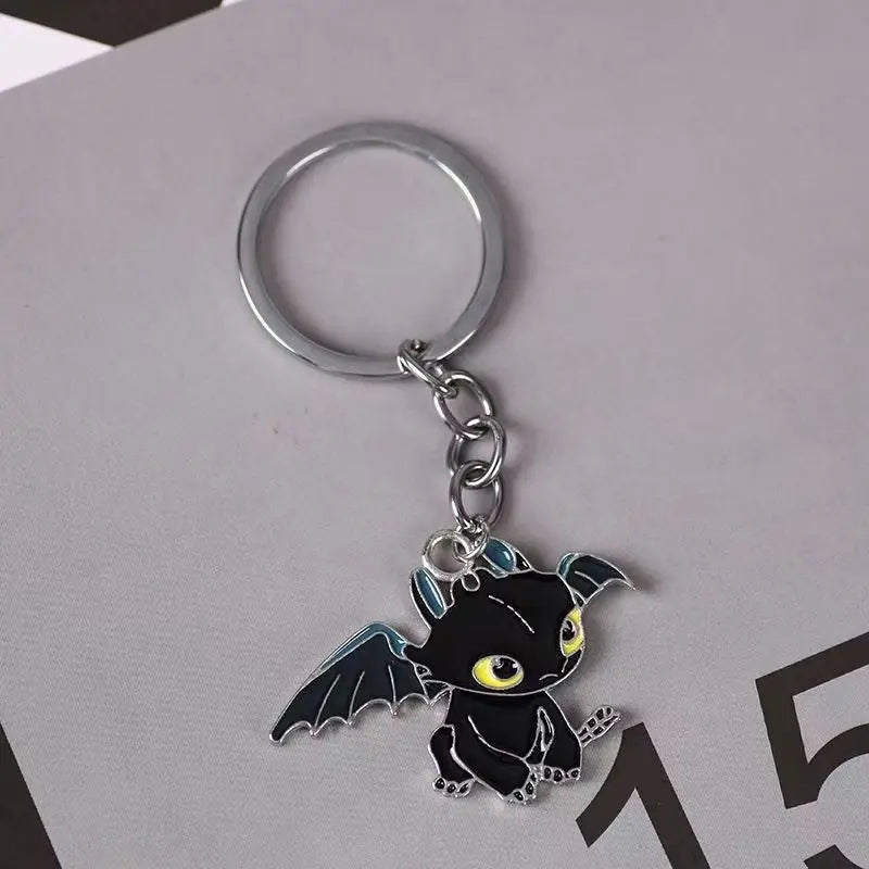 Mini Dragon Taming Toothless Keychain Pendant for Couples Cute Cartoon Backpack Accessory