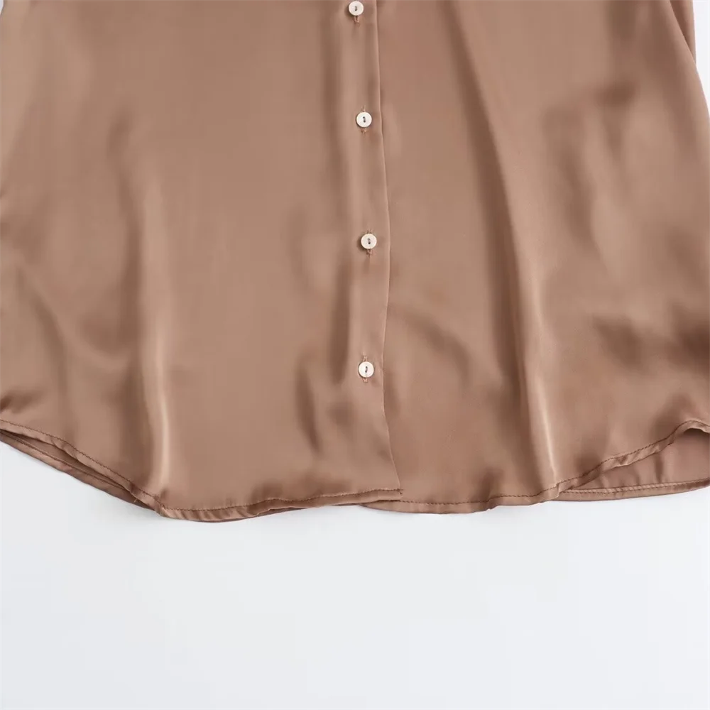 Women's Casual Loose Silk Satin Shirt with Versatile Soft Texture and Elegant Design