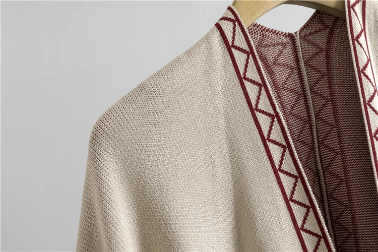 Cozy Knit Shawl and Wide Leg Pants Set with Elegant Turtleneck Sweater Women's 3-Piece Fall Outfit