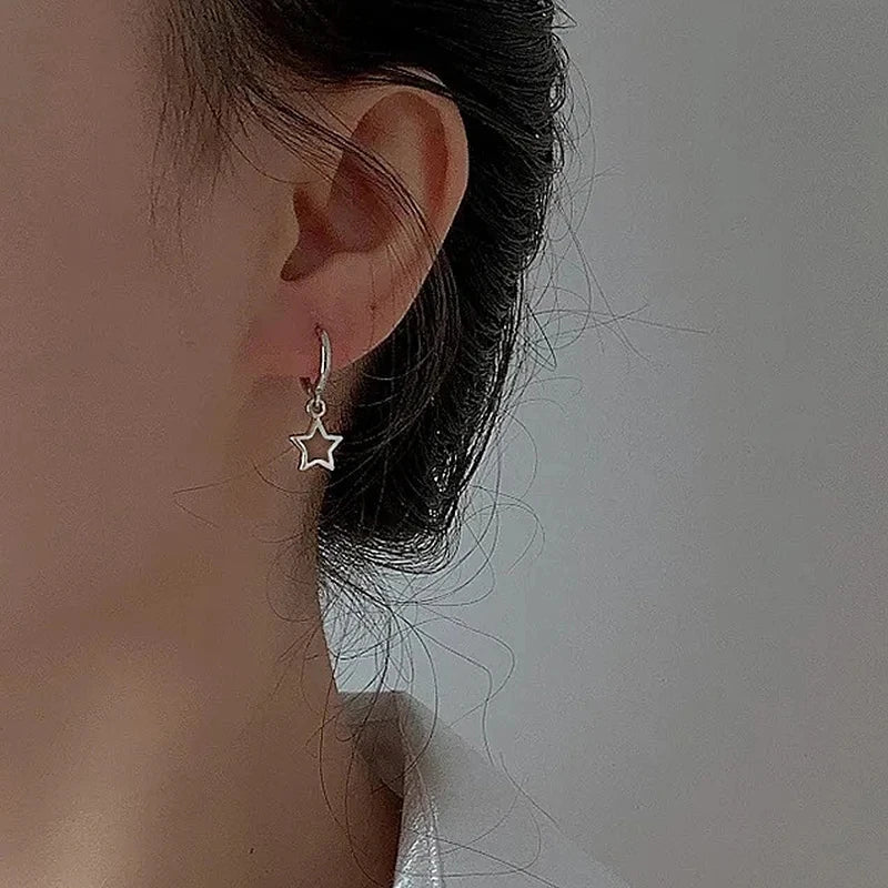 Creative Star Hoop Earrings for Women Cute Mini Holiday Jewelry Gifts