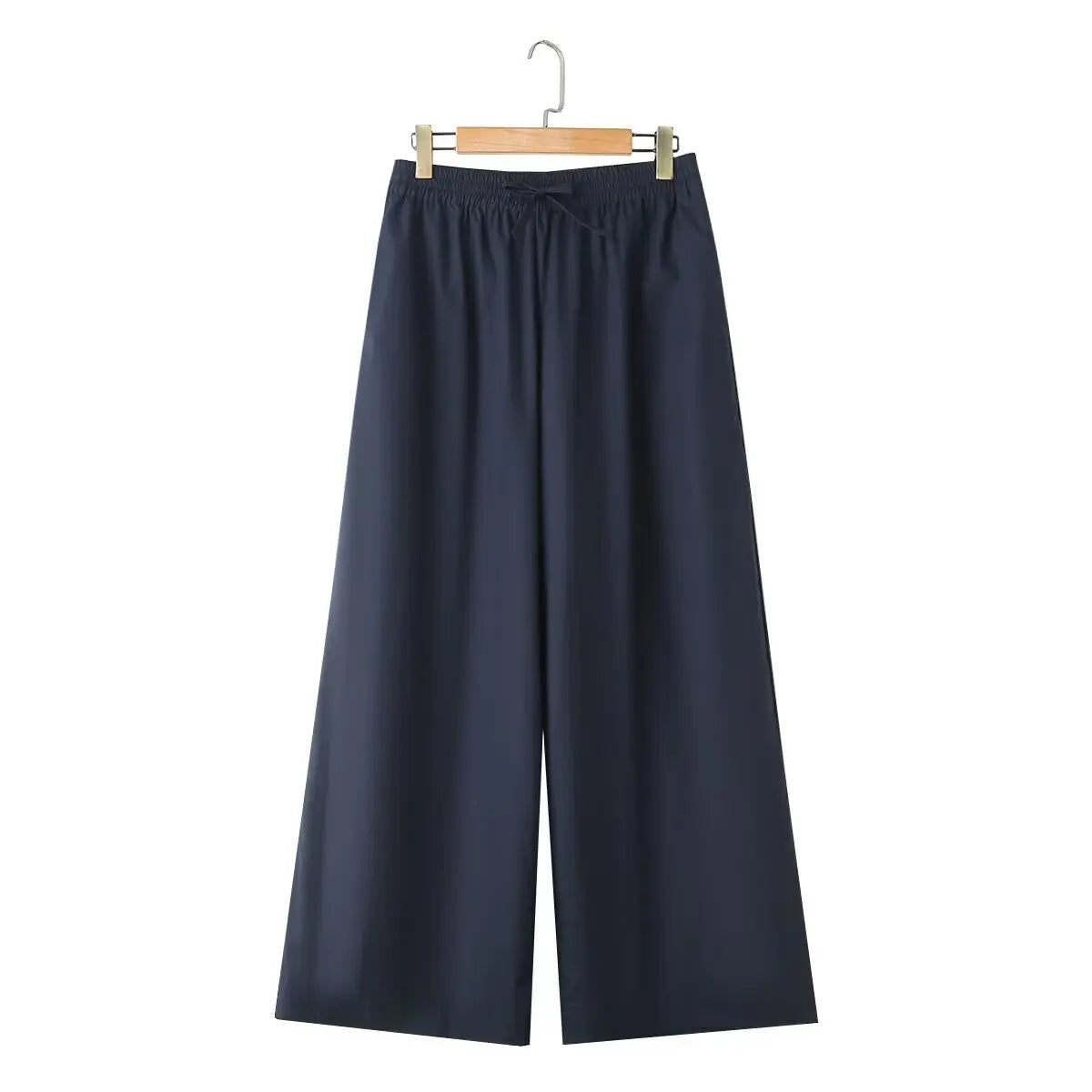 Autumn Women Casual Two Piece Set with Poplin Shirt and High Waist Long Pants