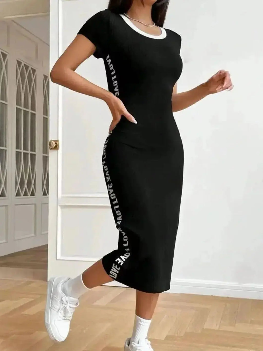 Chic Womens Summer Dress With Woven Band Accents Modern