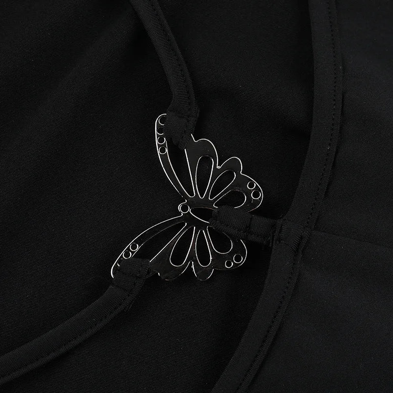 Backless Black Maxi Dress for Evening Party Women Chic