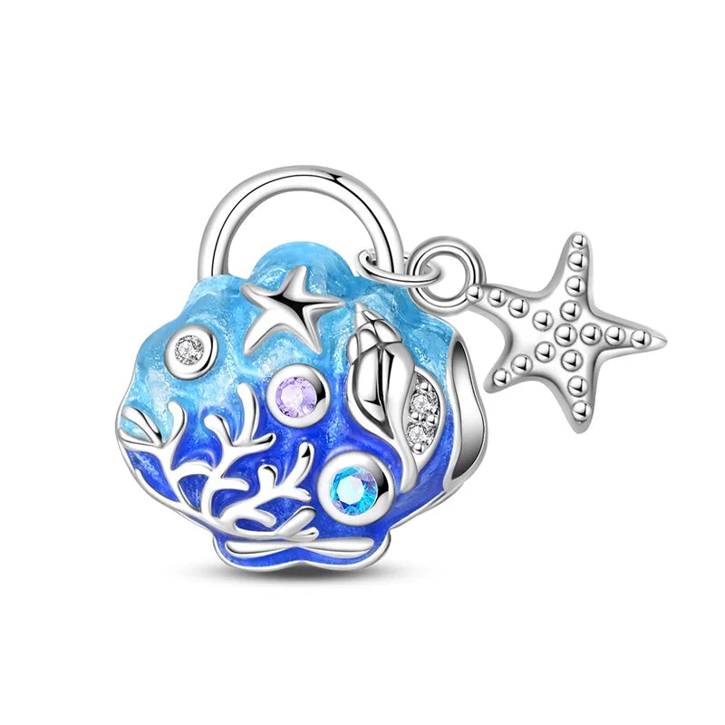 Underwater World 925 Sterling Silver Ocean Animal Pendant for DIY Bracelet or Necklace