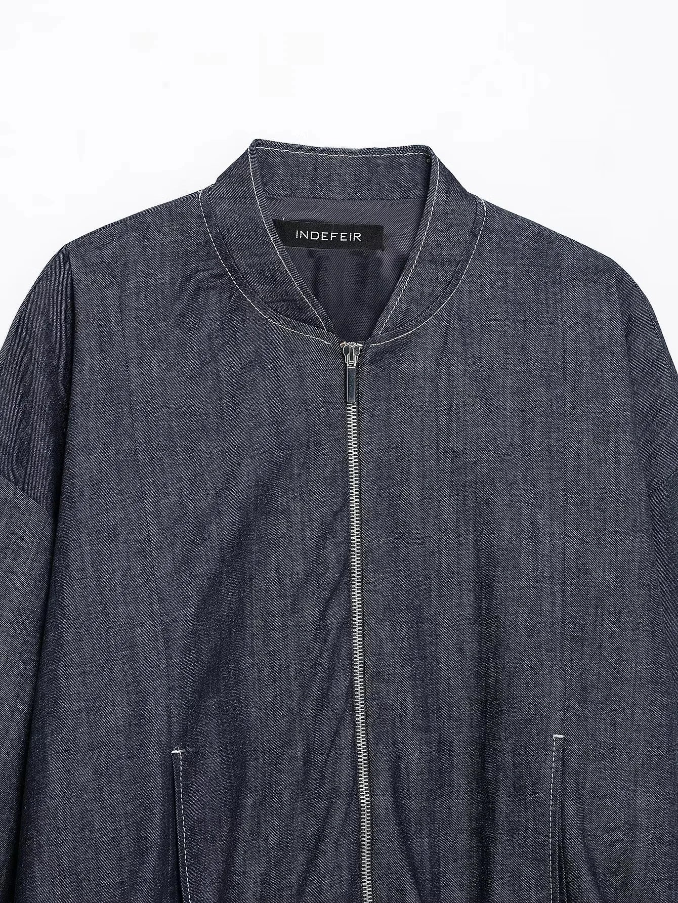 Casual Denim Loose Fit Women Suit Set with O Neck Zipper Bomber Jacket and Pleated Mini Skirt Vintage Inspired Spring Summer Fashion Ensemble