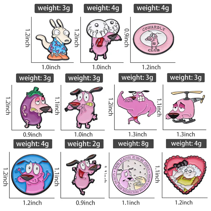 Cute Cartoon Pink Dog Enamel Pins Brooches Fashion Jewelry Accessories Gift for Kids and Friends