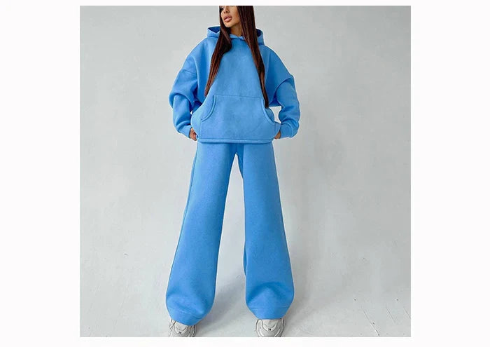 Women Oversized Tracksuit Set with Hoodie and Sweatpants Comfortable Two Piece Outfit