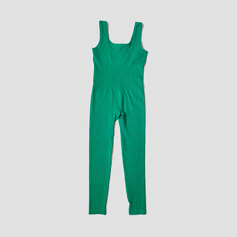 Seamless High Stretch Yoga Jumpsuit for Women Lightweight Breathable Fitness Activewear with Contouring Design and Moisture Wicking Fabric