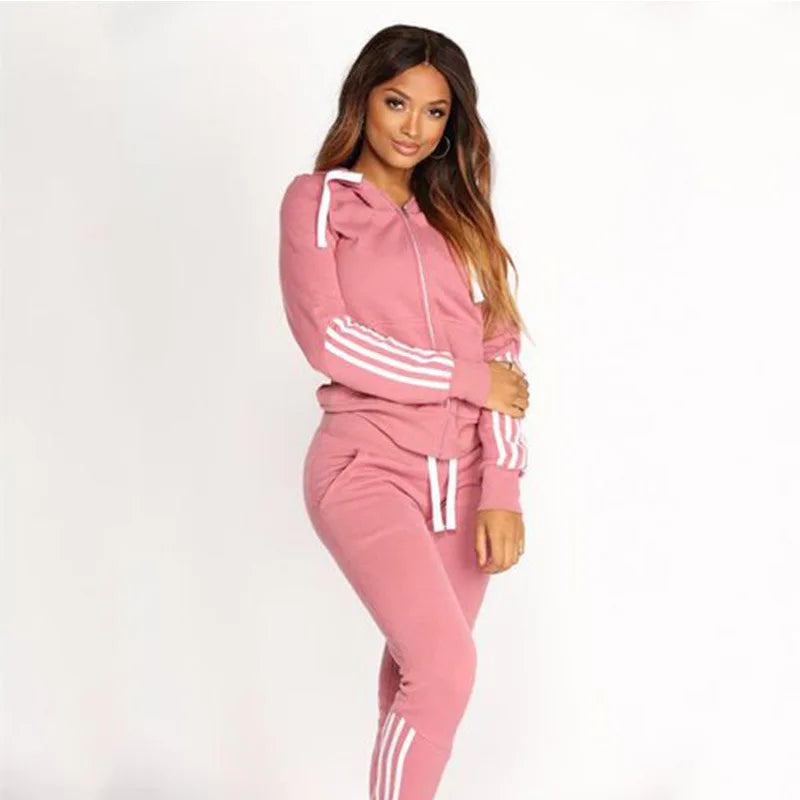 Comfortable Women's Jogging Suit Hoodie High Quality Casual Sports Set for Daily Outdoor Gym Activities