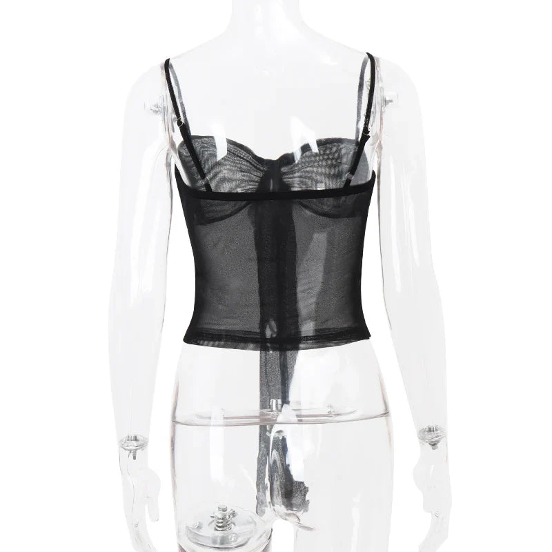 Sexy Lace Summer Tank Top Casual Aesthetic Strap Top Versatile Fashion Sweet High Street Party Wear