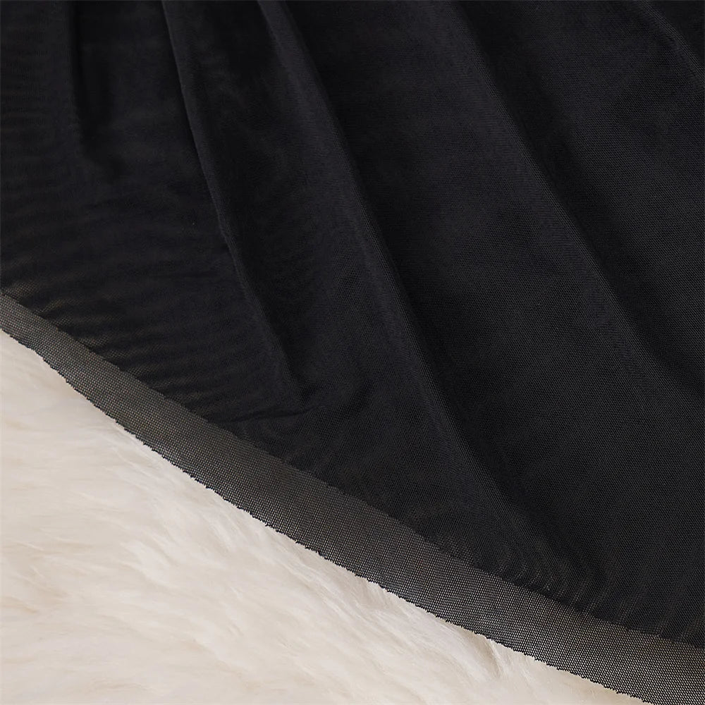 Backless Mesh Nightgown With Cross Strap Nightdress