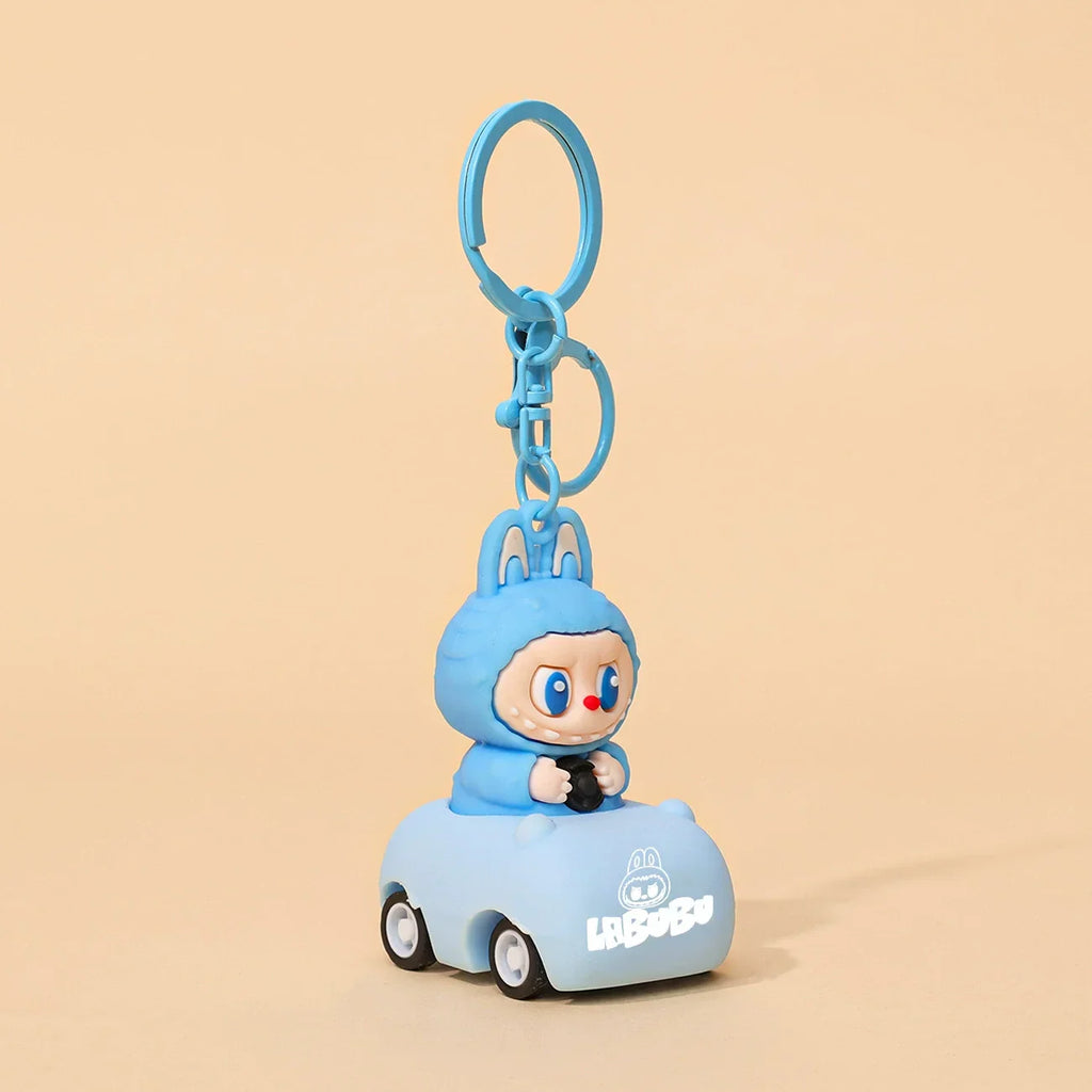 Kawaii Labubu Doll Keychain Cute PVC Pendant Toy Phone Bag Charm Car Accessories