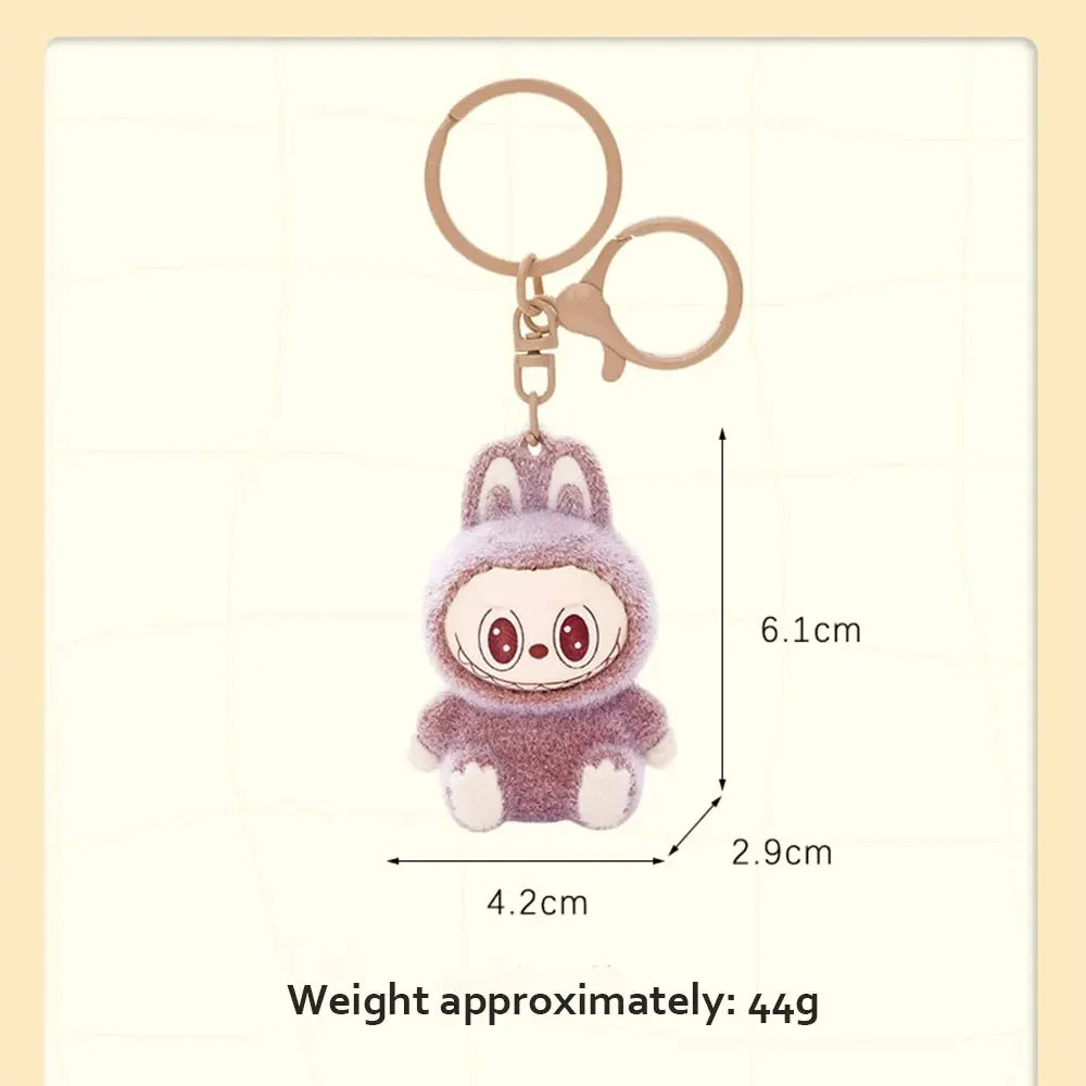 Kawaii Labubu Doll Keychain Cute PVC Pendant Toy Phone Bag Charm Car Accessories
