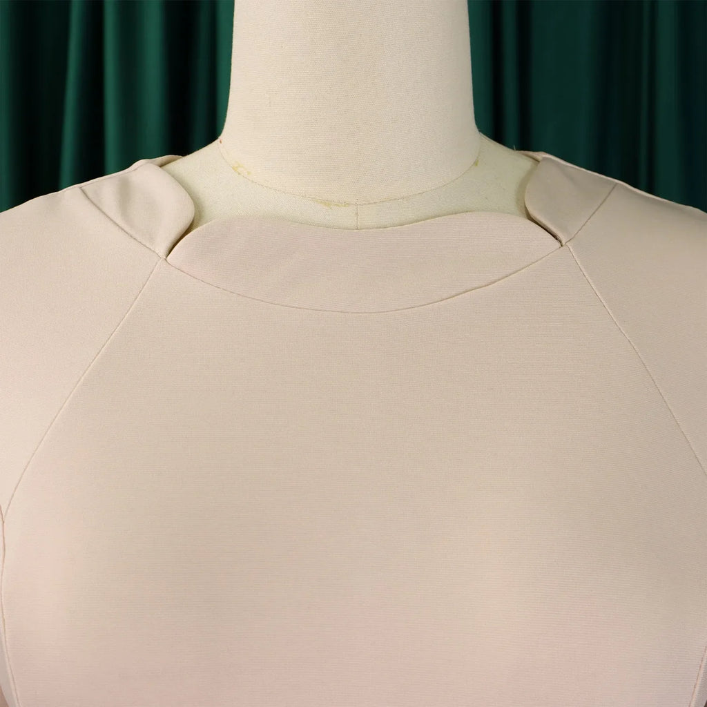 Women Square Neck Bodycon Midi Dress Belted For Work