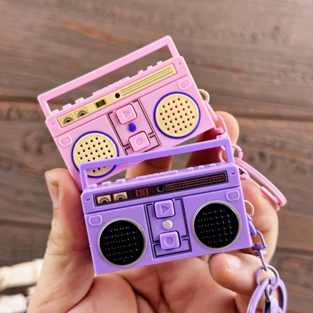 Creative Mini Radio Recorder Keychain Music Toy Gift for Kids