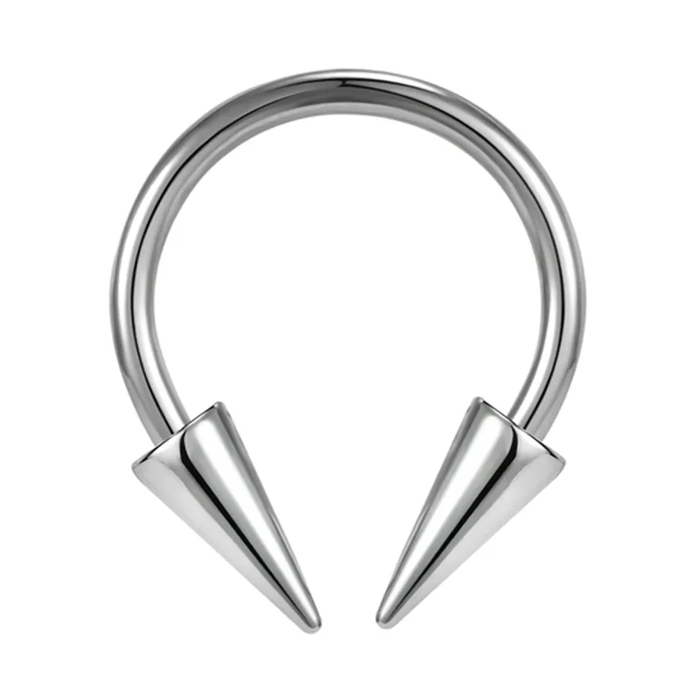 Spike Septum Ring 16G Surgical Steel Piercing Jewelry Vertical Snake Bite Lip Ring for Men and Women 8mm or 10mm