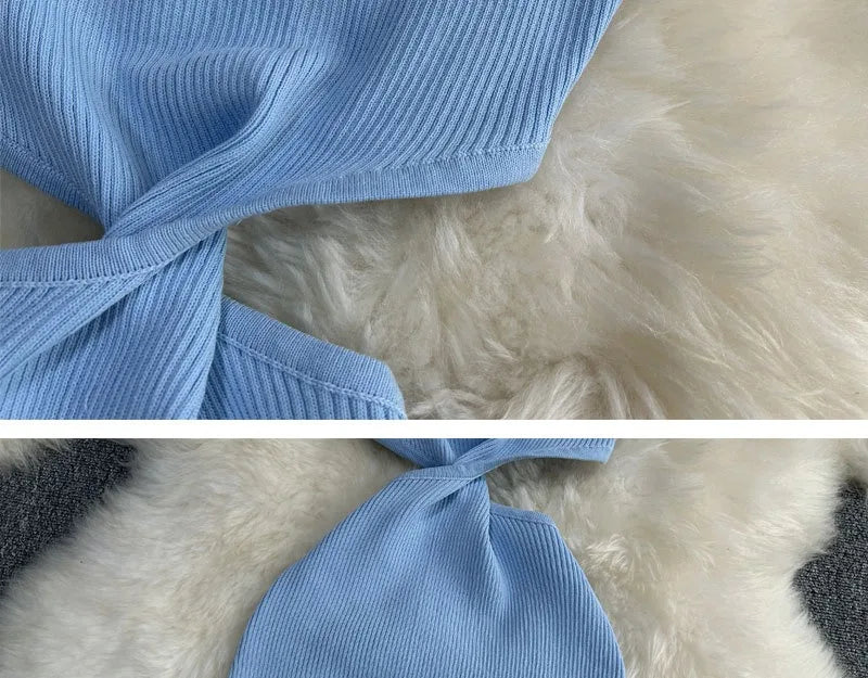 Knot Hollow Out Waist Knitted Bodycon Maxi Dress For Women