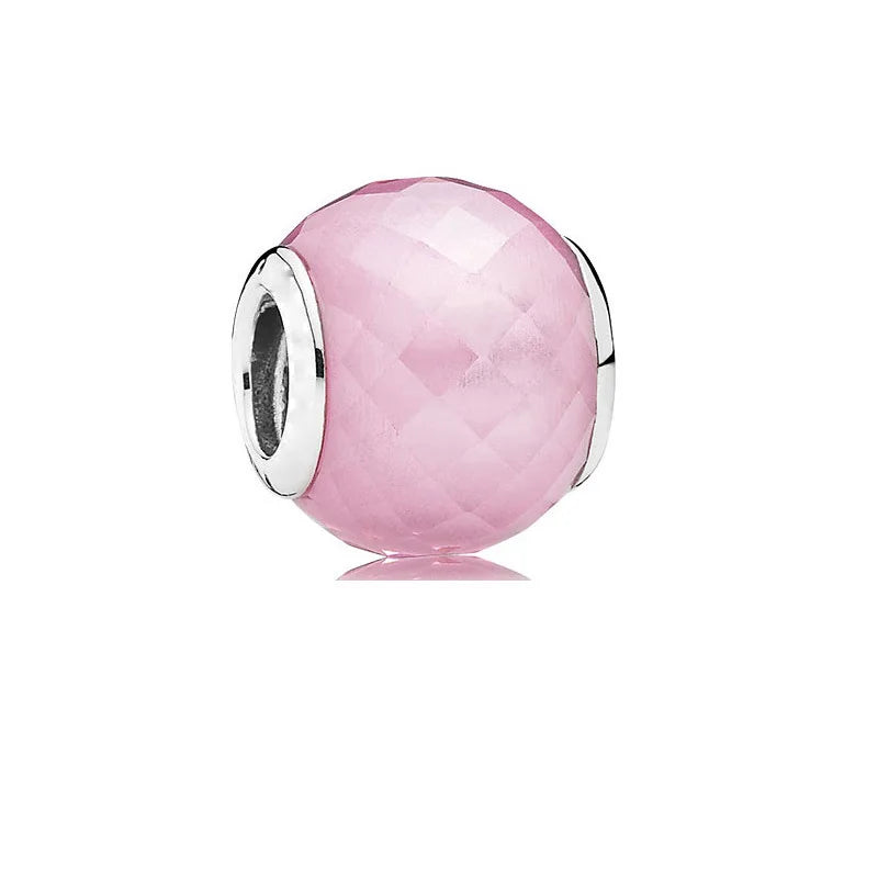 Pink Flower Caterpillar DIY 925 Sterling Silver Bead for Bracelet Bangle Jewelry Accessories