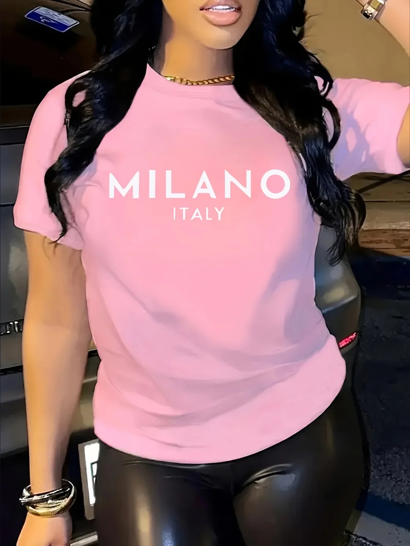 Letter Print Casual T-Shirt for Women, Short Sleeve Crew Neck Summer and Spring Top