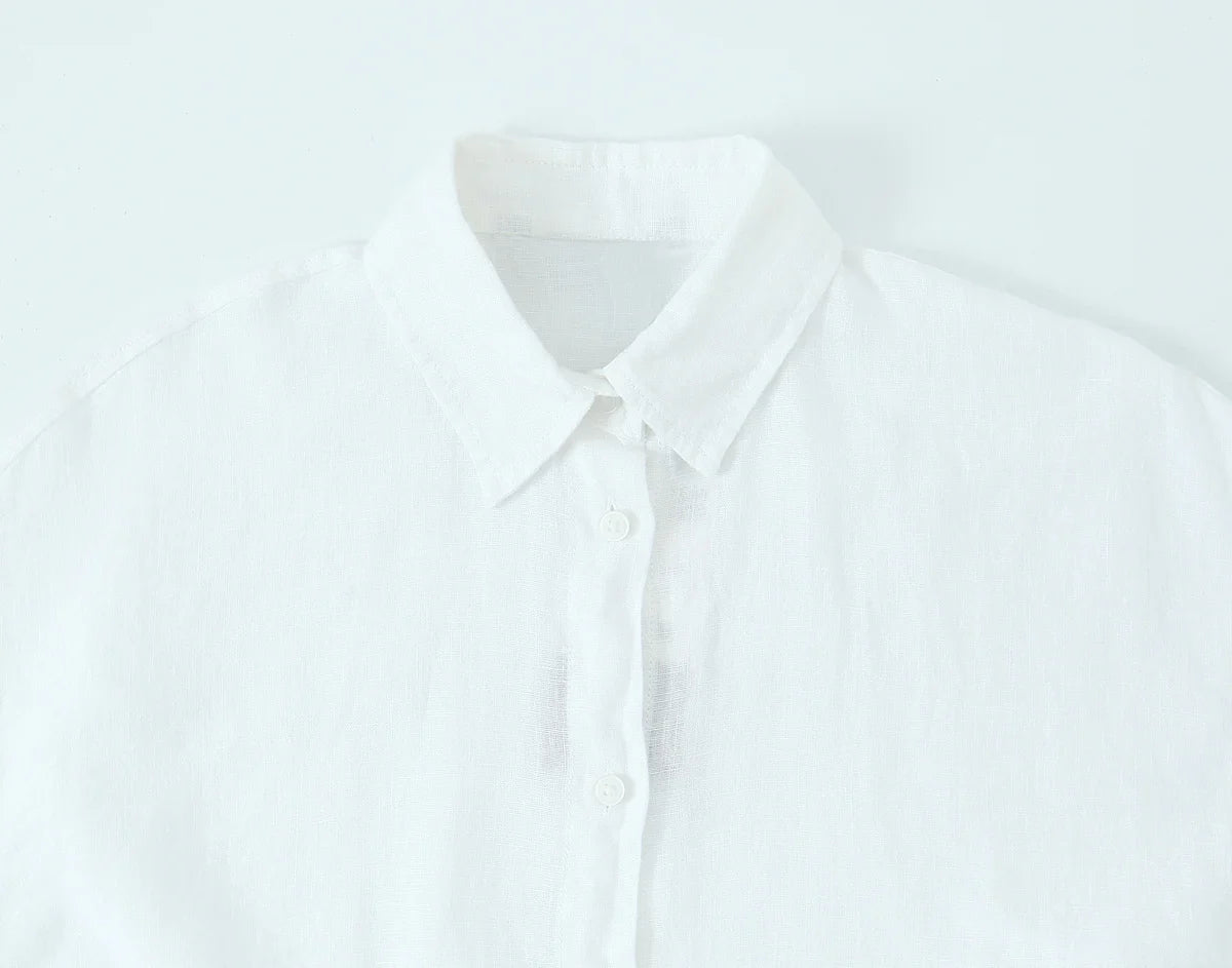 Oversized Women Blouse Summer Casual Long Sleeve Single Breasted Shirt Fashion Loose Fit Top