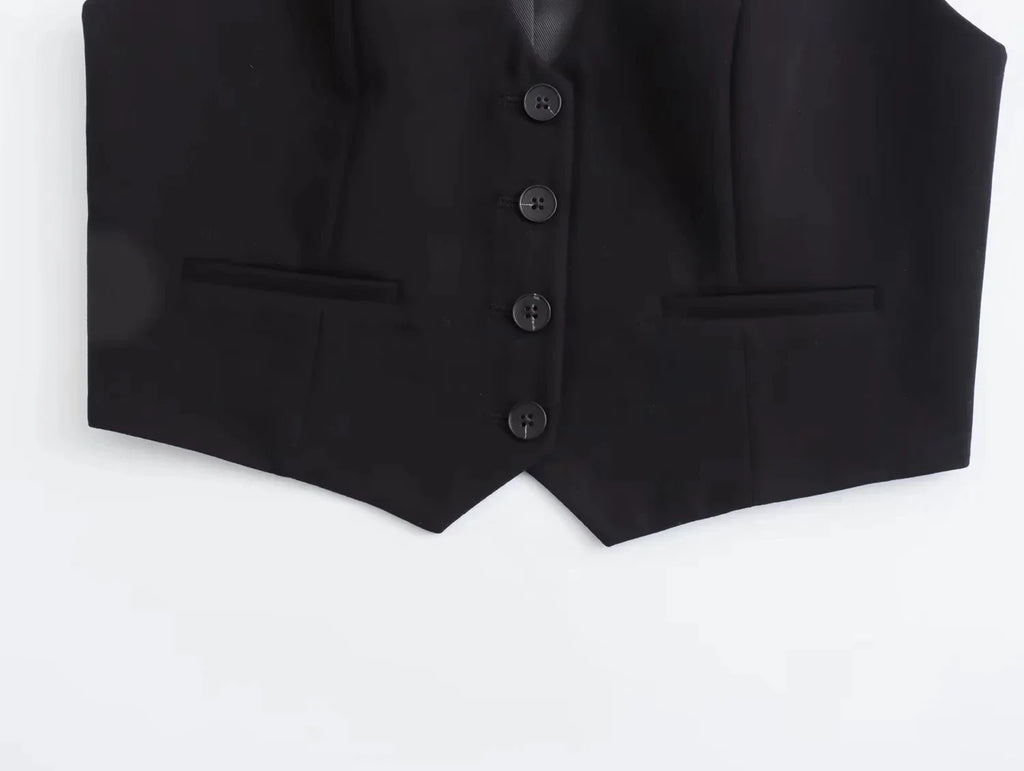 Casual Solid V Neck Sleeveless Vest and Wide Leg Pants Set for Elegant Summer Style