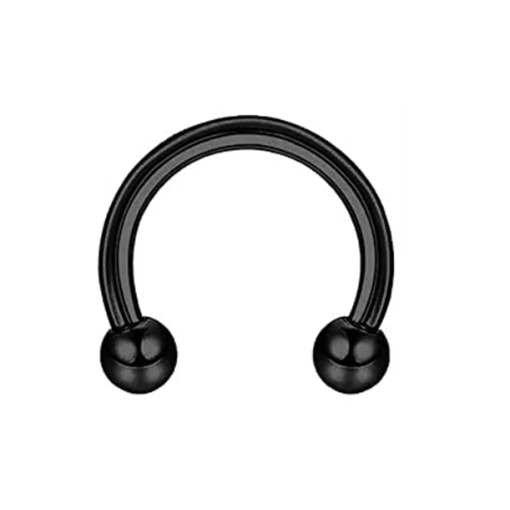 Spike Septum Ring 16G Surgical Steel Piercing Jewelry Vertical Snake Bite Lip Ring for Men and Women 8mm or 10mm