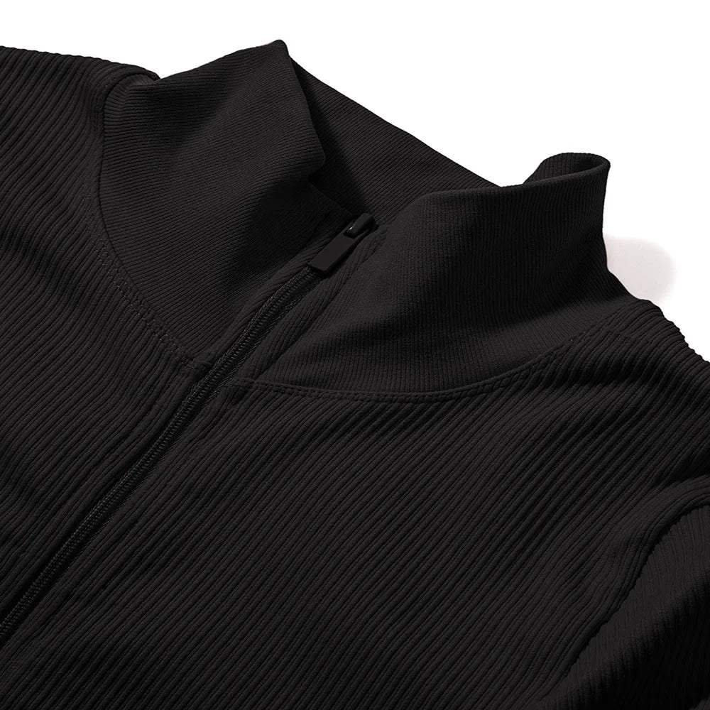 Women's Long Sleeve Solid Bodycon Jumpsuit Zipper Romper Summer Bodysuit Streetwear Overalls Sportswear