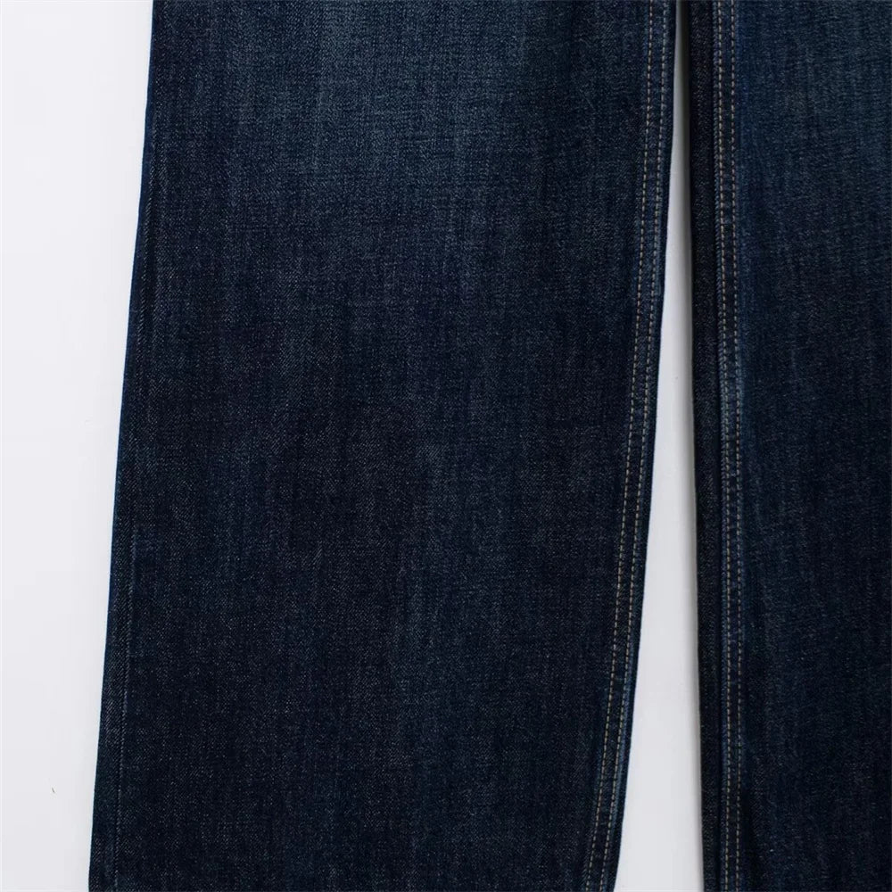 Loose Fitting Waist Belt Cotton Denim Long Jumpsuit for Women Comfortable Autumn and Winter Fashion