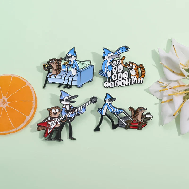 Cartoon Character Enamel Pins Set Cute Anime Brooches Fashion Accessories