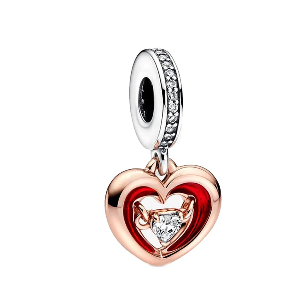 Heart and Angel Charms for 3mm Bracelets - 925 Silver DIY Jewelry Accessories for Women