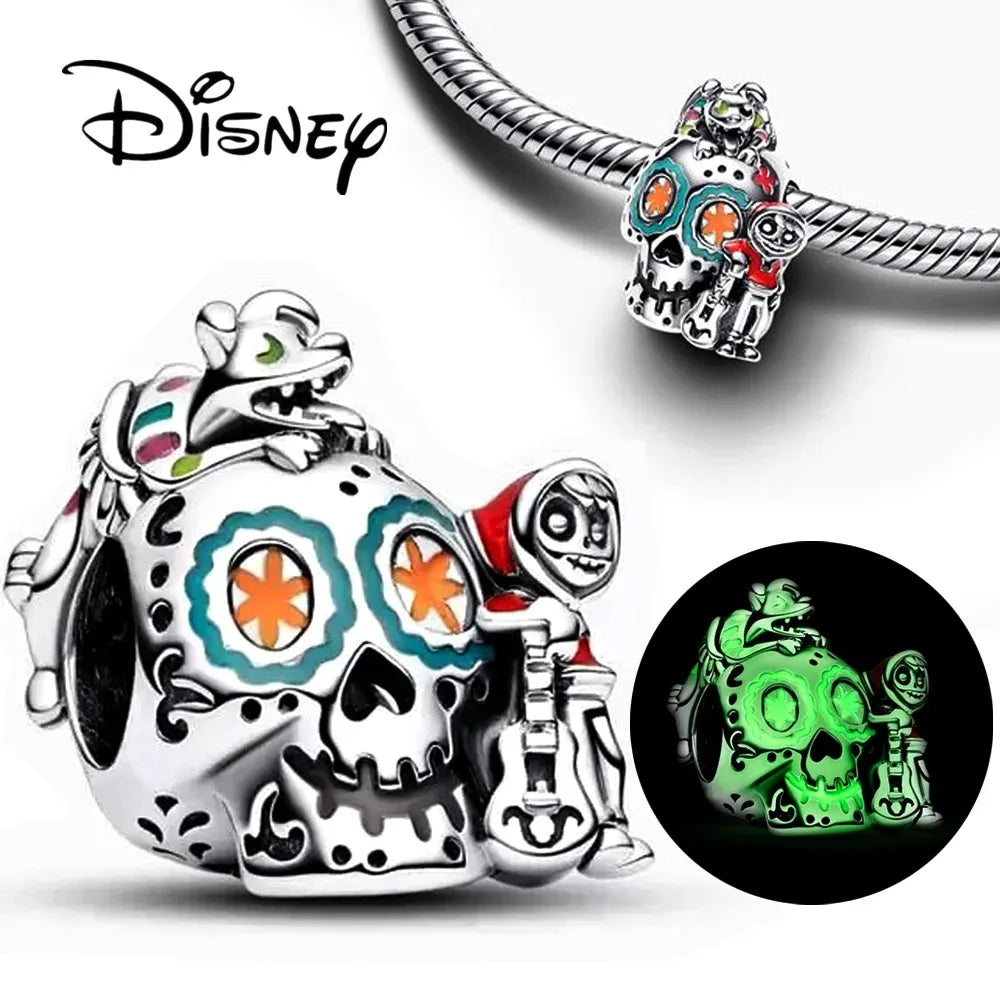 Disney Stitch Minnie Mouse Dangle Charms for Pandora Bracelets Silver Jewelry Making