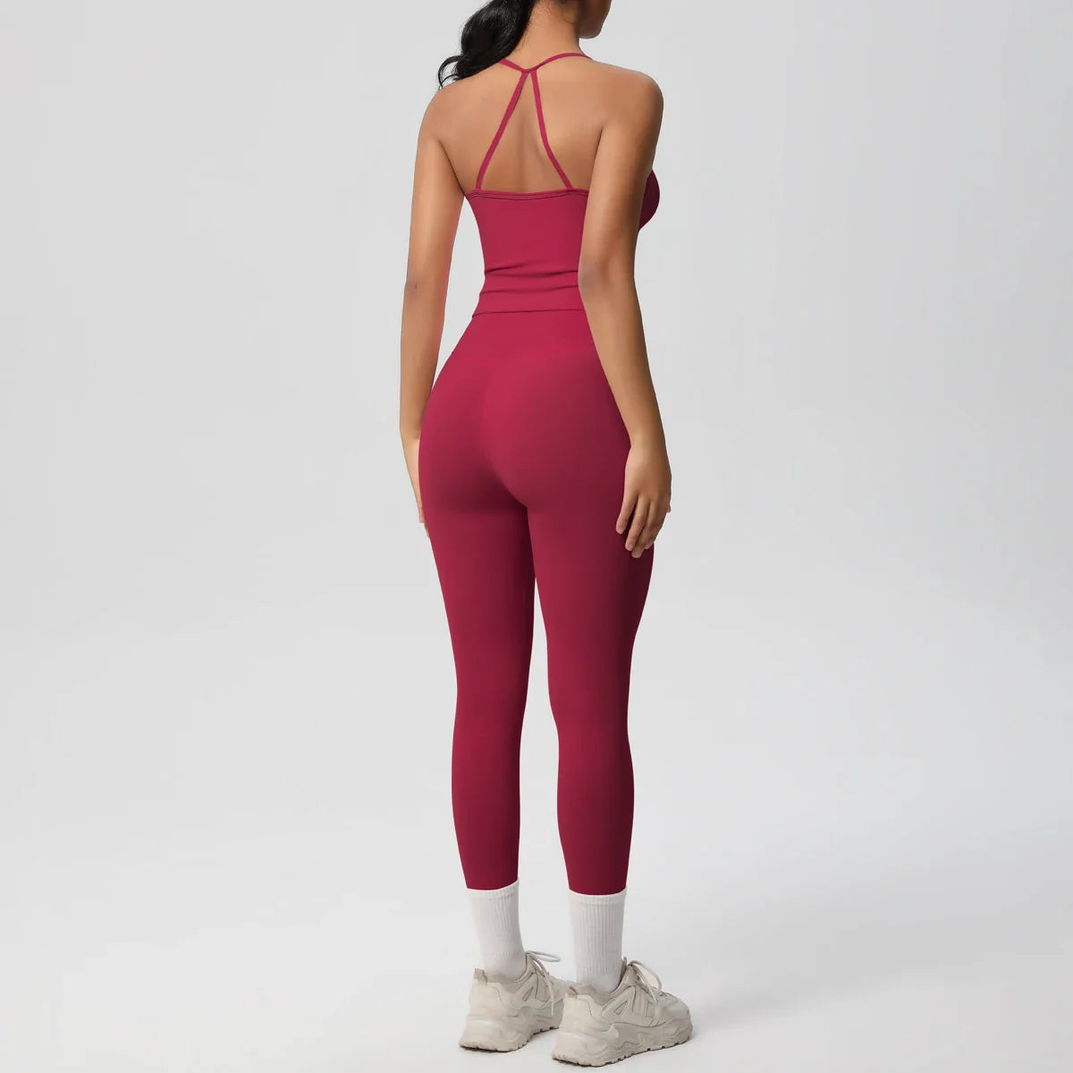 2PCS Nude Feeling Women's Yoga Set with Sports Bra and Leggings for Gym Fitness and Running