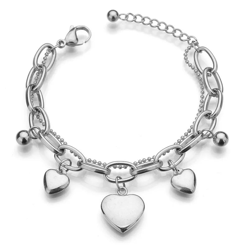 Women's Multi Layered Steel Ball Love Bracelet for Travel, Date, Party and Festival Gifts