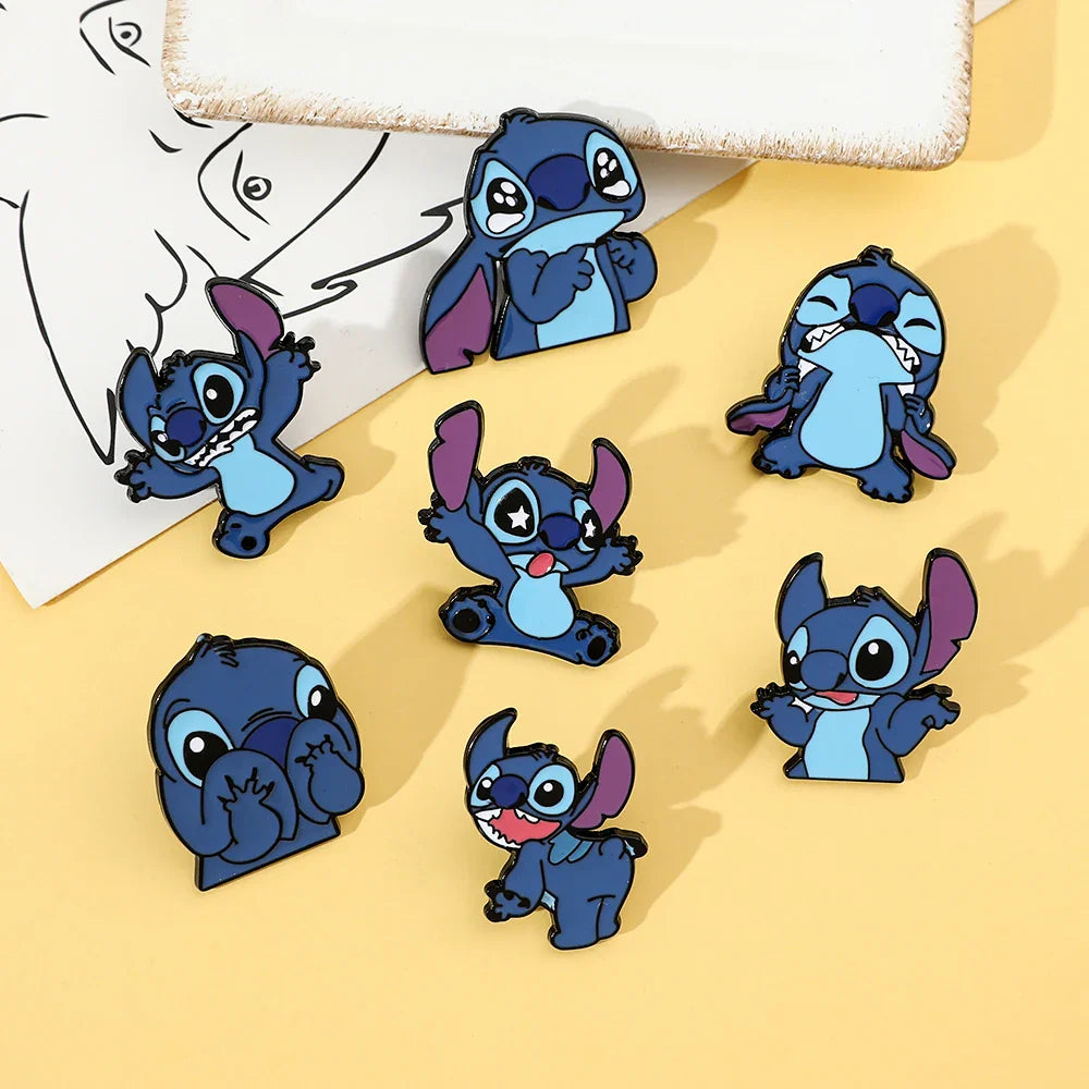 7 Pcs Creative Lilo and Stitch Enamel Pins Set for Backpack Clothing Jewelry and Accessories Gift