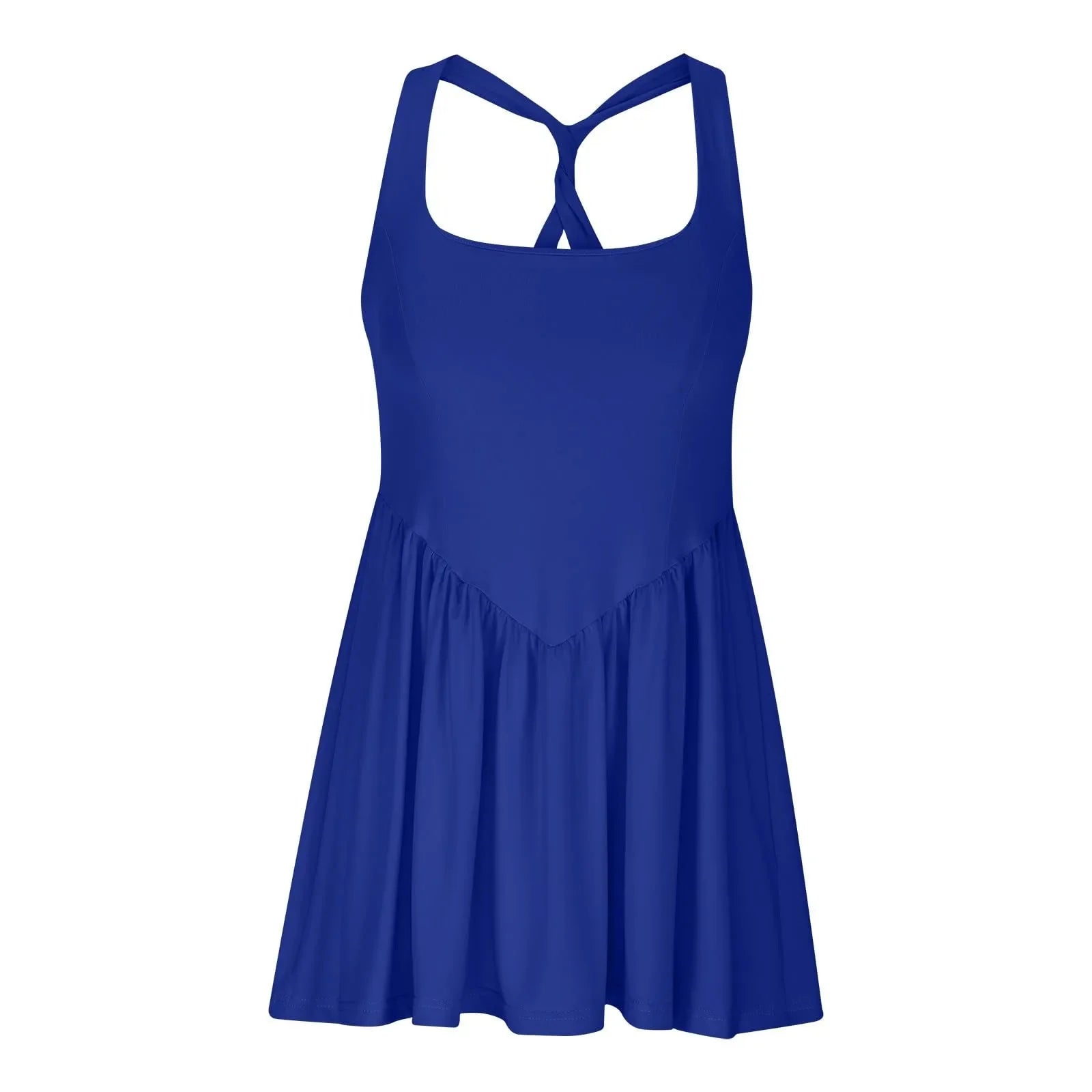 Womens Sleeveless Workout Romper With Built In Shorts