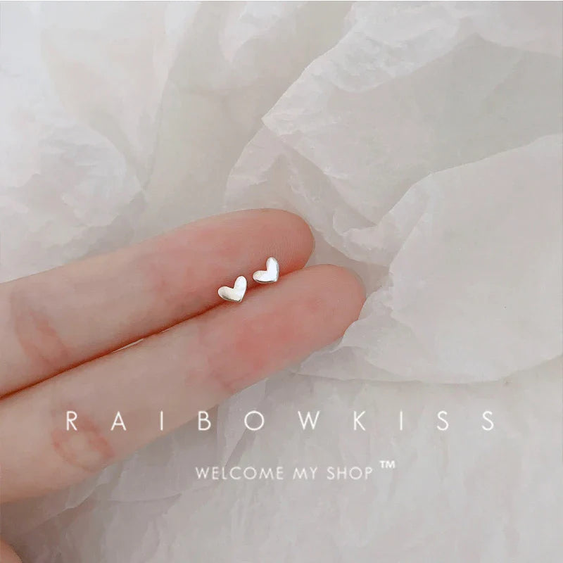 925 Silver Mini Star Heart Butterfly Stud Earrings for Women Hypoallergenic Daily Wear