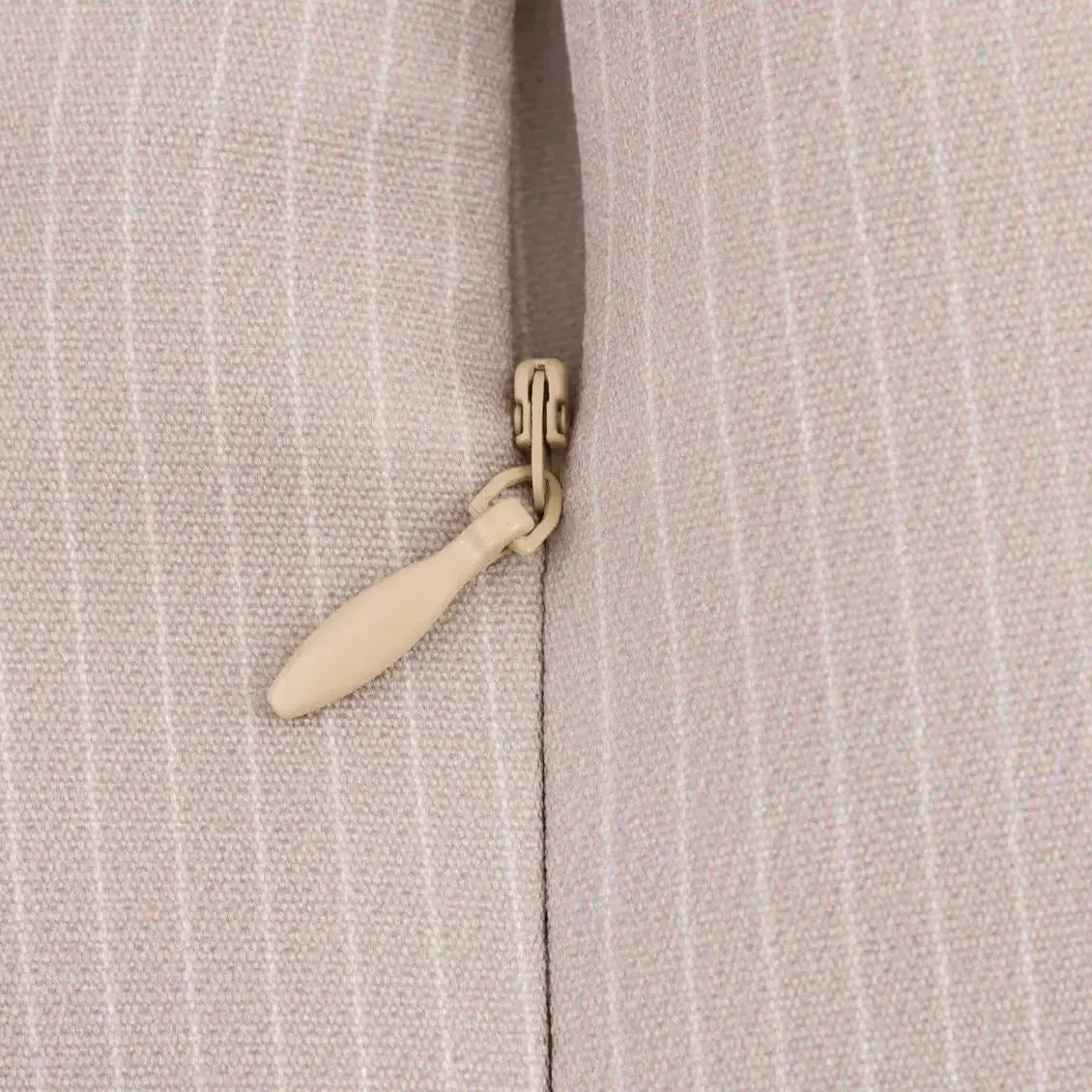 A Line Pleated Stripe Dress For Women Solid Color Back Zip