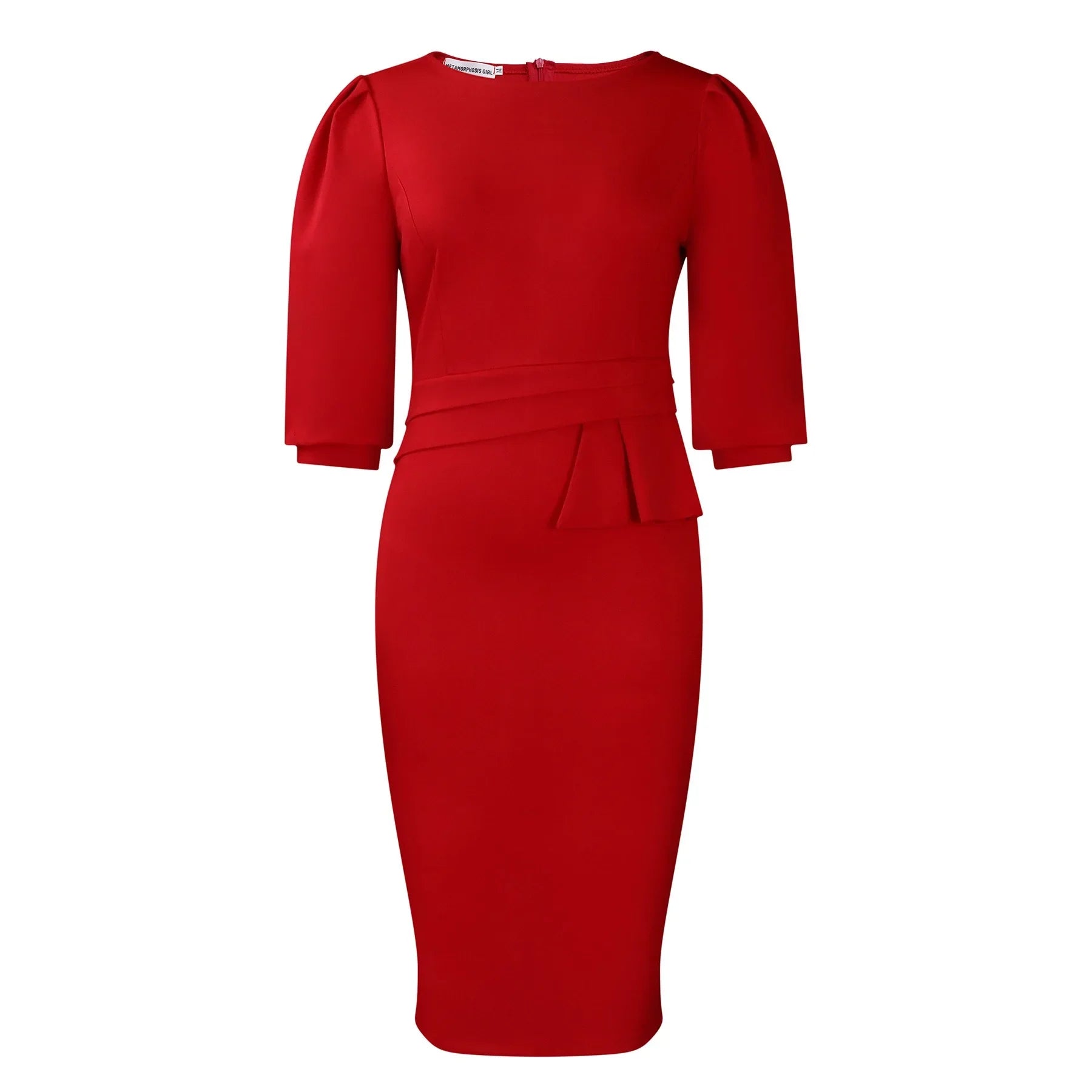Elegant Office Dress For Women O Neck Half Sleeve Sheath