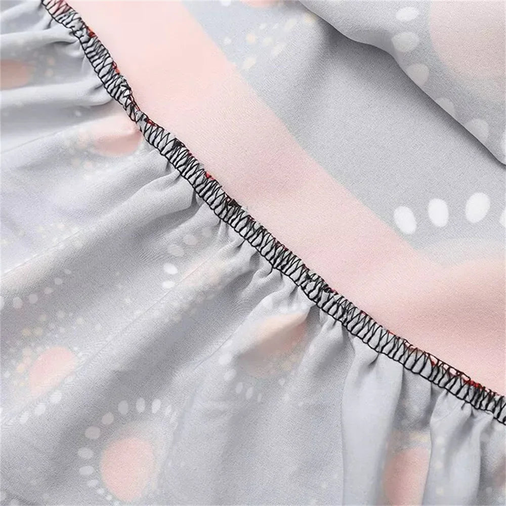 Autumn Womens Suspender Dress Printed Slim Fit Chic