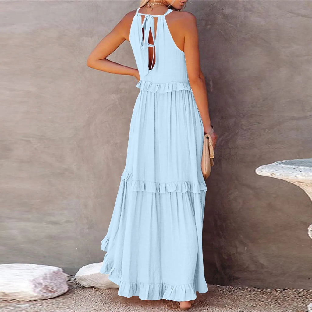 Women Summer Maxi Dress Lightweight Beach Swing Dress