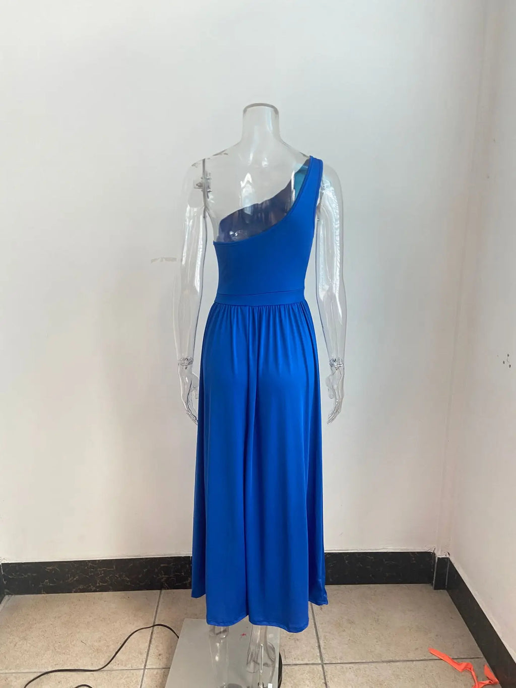 One Shoulder Slit Maxi Dress Elegant Evening Gown For Women