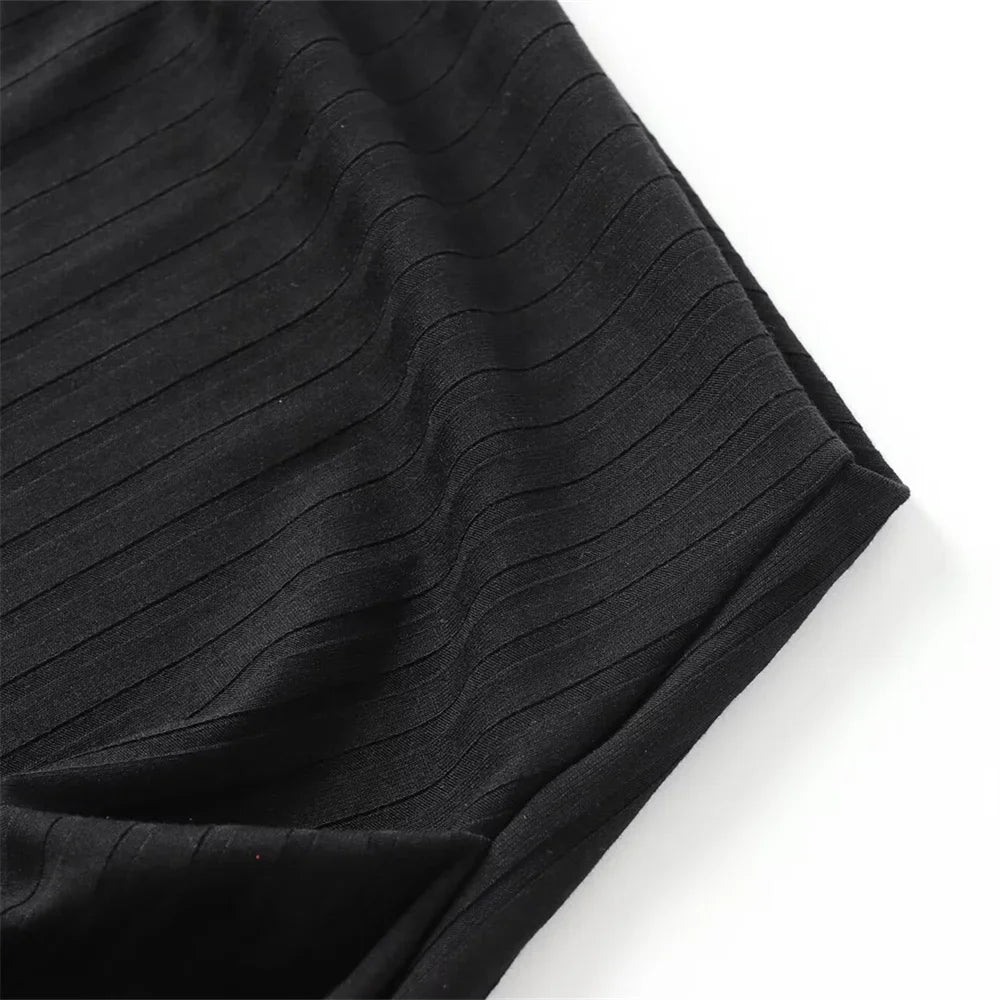 Women's Asymmetric Collar Sleeveless Slim Fit Top and Wide Leg Pants Set for Elegant Casual Style