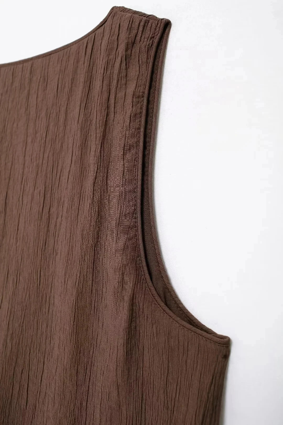 Summer Women's Elegant Solid Color Skirt Set Casual V-neck Bow Lace-Up Sleeveless Crop Vest Top with Loose Drawstring Midi Skirt